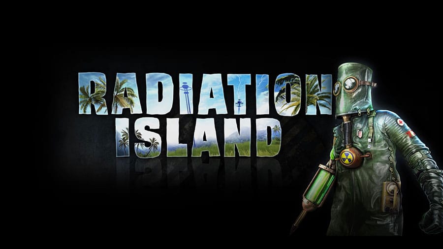 Screenshot of "Radiation Island" showing survival exploration with dangerous wildlife.