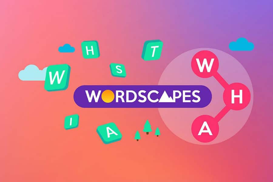 The Official Picture of Wordscapes, One of mobile games to play while watching tv.