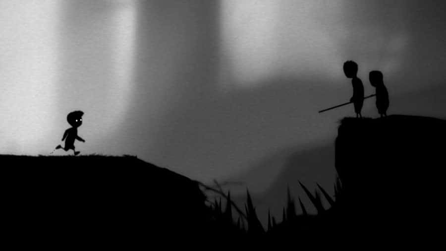 “Limbo game screen with silhouette art.