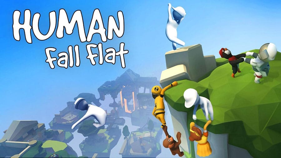 The Official Picture of Human: Fall Flat with its characters, One of problem solving games for kids.