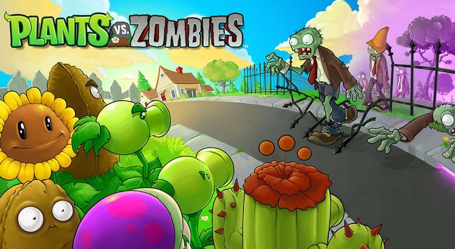 The Official Picture of Plants vs. Zombies with its characters, One of problem solving games for kids.