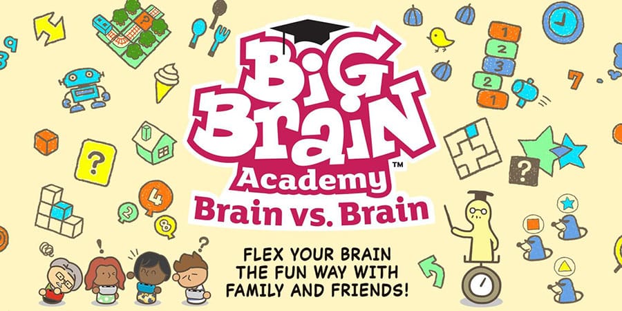 The Official Picture of Big Brain Academy: Brain vs. Brain, a trivia game you play on tv with phone.