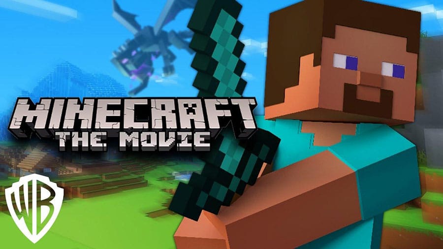 a picture of Minecraft: The Movie with steve, upcoming movies based on video games.