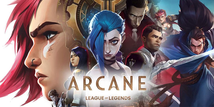 a picture of Arcane: Season 2 with its characters, upcoming movies based on video games.