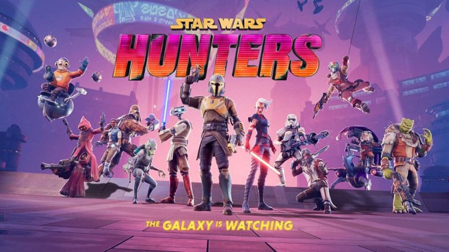 The Official Picture of Star Wars: Hunters featuring its many characters, One of upcoming Nintendo switch games 2024.