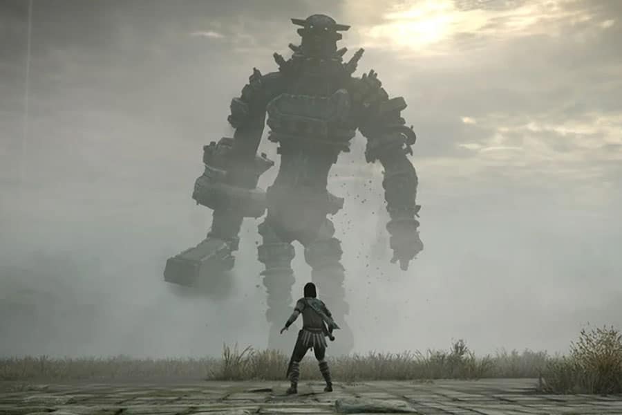 The Official Picture of Shadow of the Colossus with its main character, One of video games to play before you die.