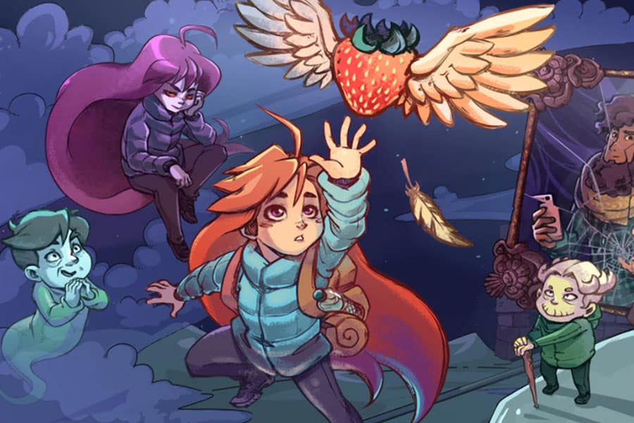 The Official Picture of Celeste Featuring its characters, One of video games to play before you die.