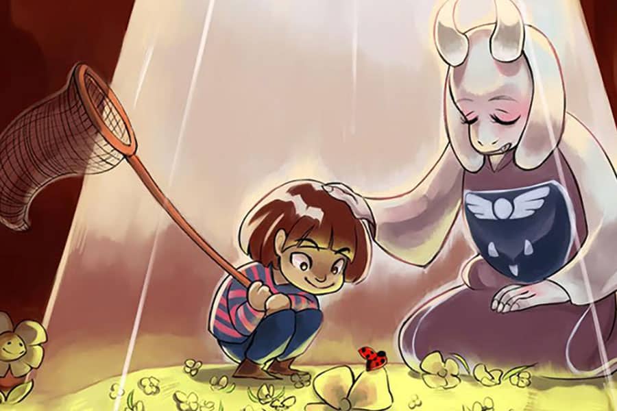 a fanart of Undertale with its characters, One of video games to play before you die.