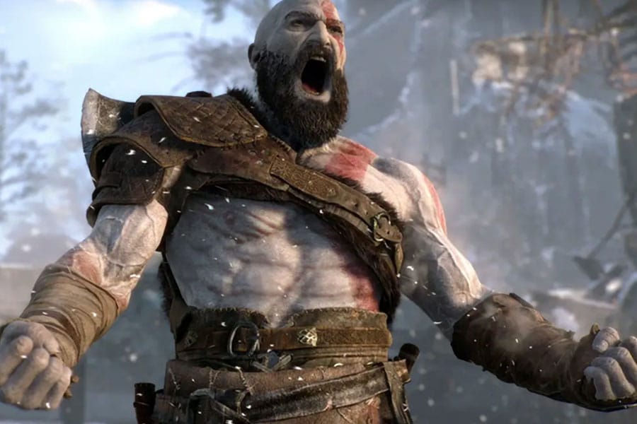 The in game Picture of God of War (2018) Featuring Kratos, One of video games to play before you die.