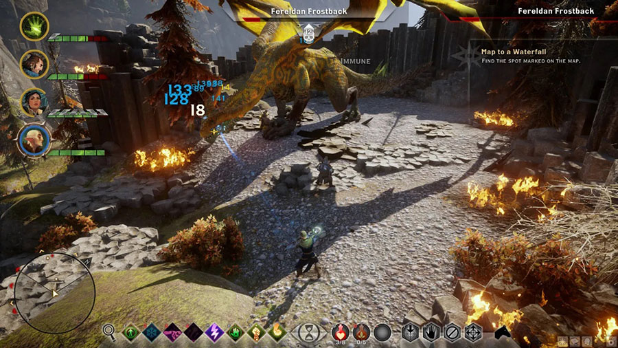 Dragon Age: Inquisition gameplay screen.