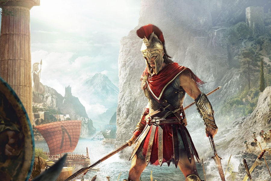 Assassin’s Creed Odyssey game screen with Alexios.