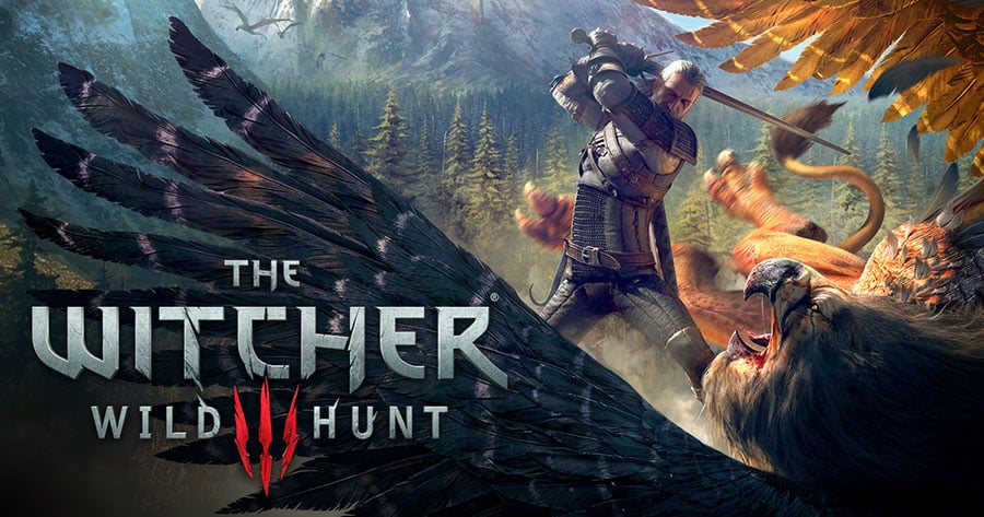 The Witcher 3 game screen with Geralt.