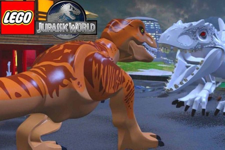 The Official Picture of Lego Jurassic World, One of video games with dinosaurs.