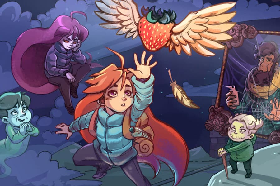 The Official Picture of Celeste with its characters, One of video games with female leads.