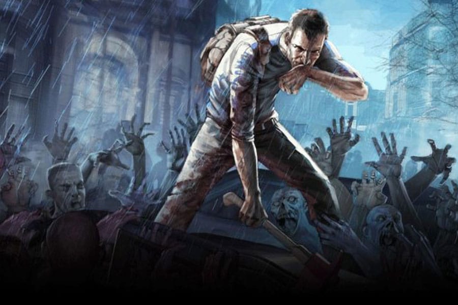 The Official Picture of Project Zomboid featuring its character and zombies, One of video games with zombies