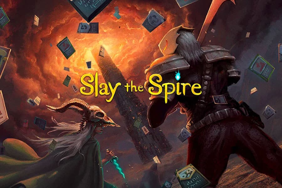 The Official Picture of Slay the Spire with its characters, One of video games without internet.