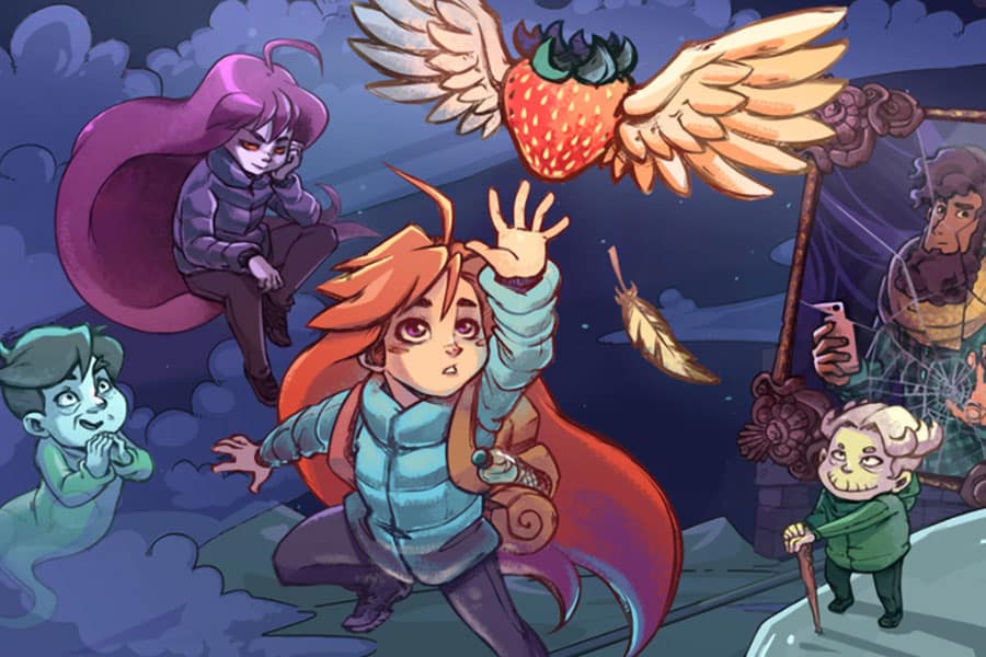 The Official Picture of Celeste with its many characters, One of video games without internet.