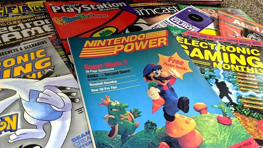 Picture of different Gaming Magazines, a wedding gift for video gamer.