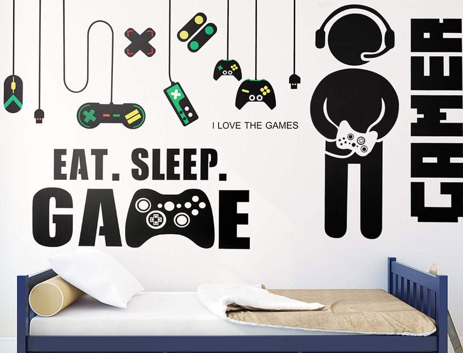 Picture of Gaming Wall Decals, a wedding gift for video gamer.