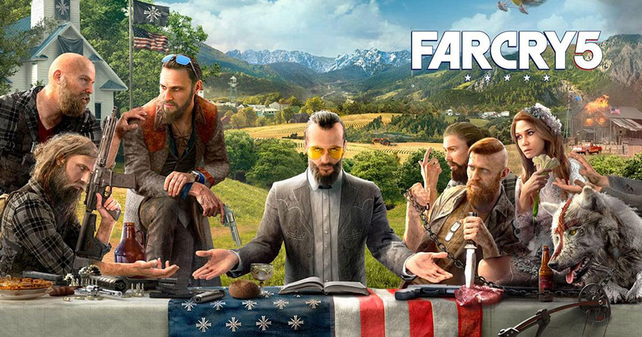 The Official Picture of  Far Cry 5 with its characters.