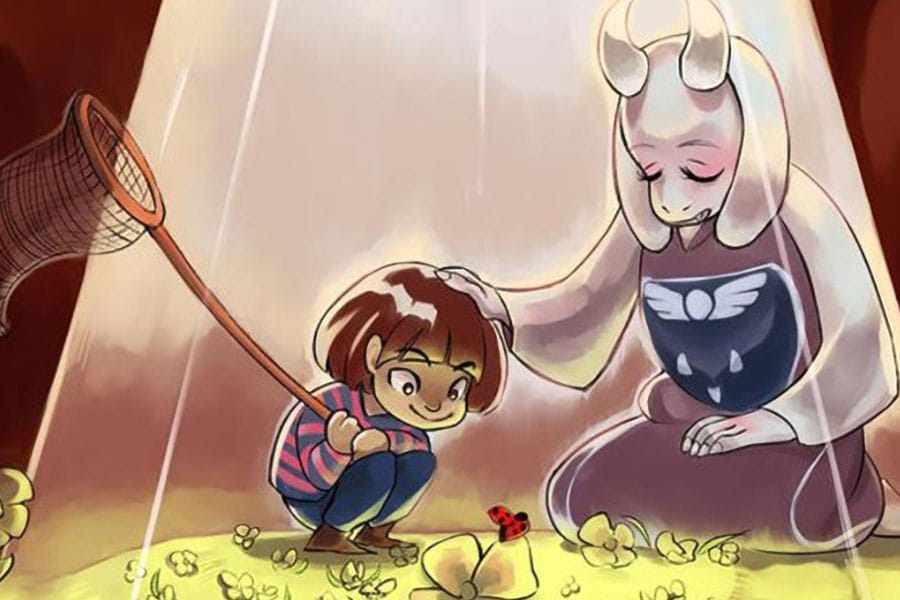 a fanart of Undertale featuring its characters.