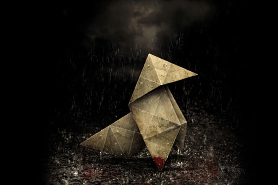 The Official Picture of Heavy Rain featuring an origami.