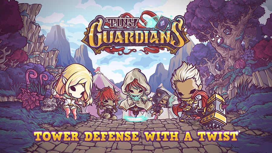 The Official Picture of Tiny Guardians with its characters, One of best tower defence games for android.