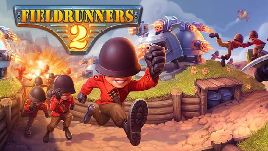 The Official Picture of Fieldrunners 2 with its characters, One of best tower defence games for android.