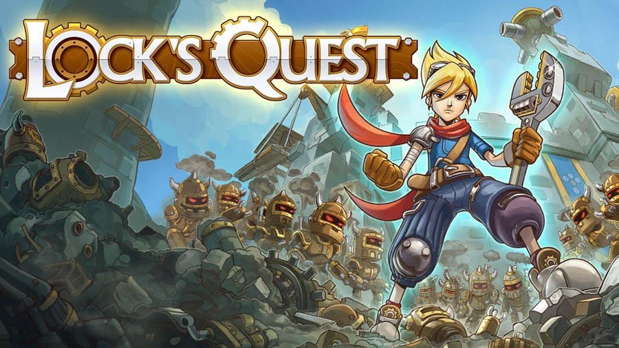 The Official Picture of Lock's Quest with its characters, One of best tower defense games on ps5.