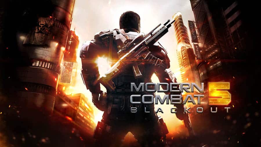 The Official Picture of Modern Combat 5: Blackout with its character, One of action games for chromebook.