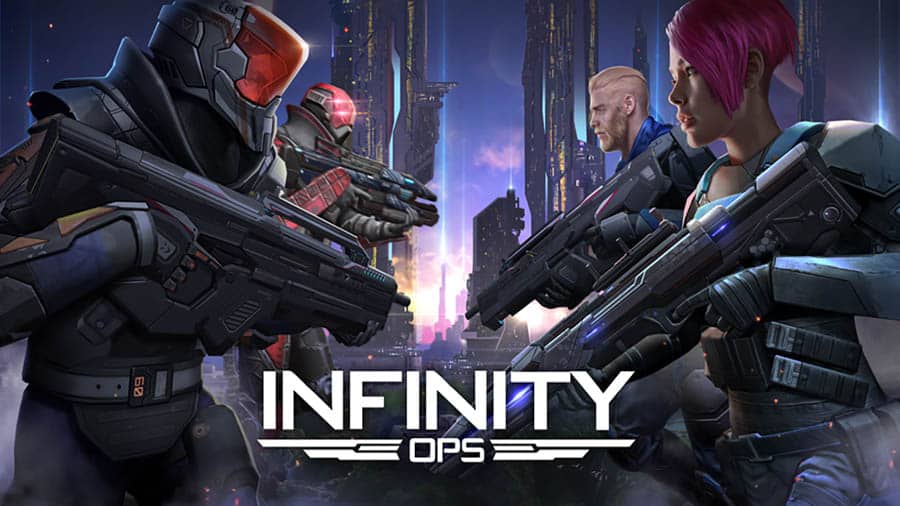 The Official Picture of Infinity Ops with its characters, One of best action games for android.