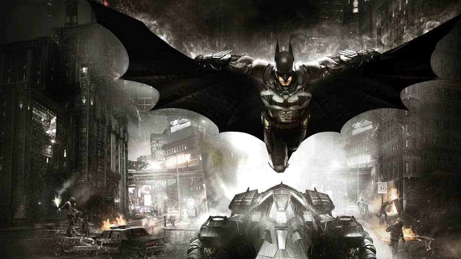 The official wallpaper of Batman: Arkham Knight, one of the best action games for ps4.