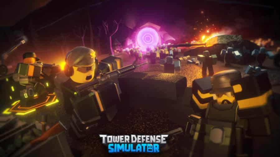 The Official Picture of Tower Defense Simulator with its characters, One of best action games for roblox.