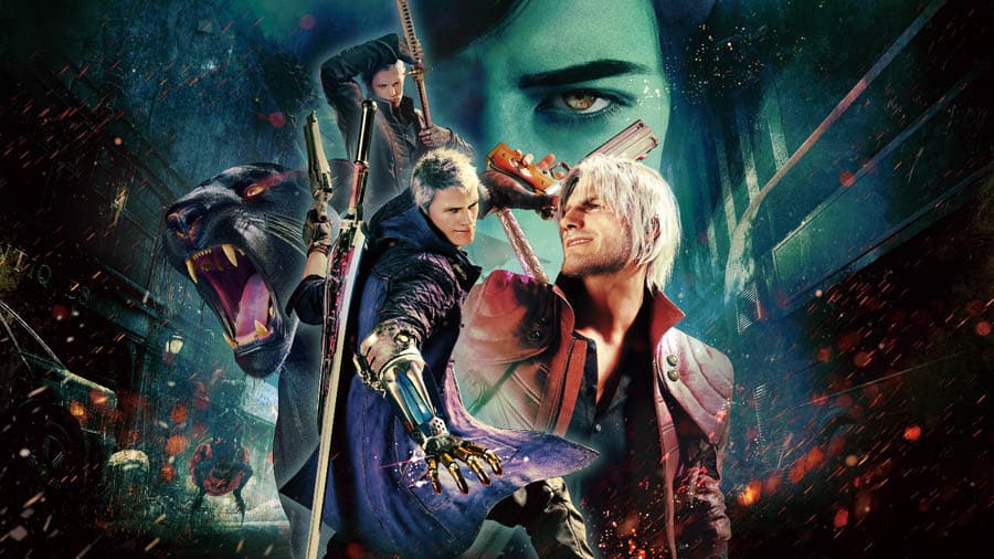 A picture of Devil May Cry five, one of the best action games for windows.