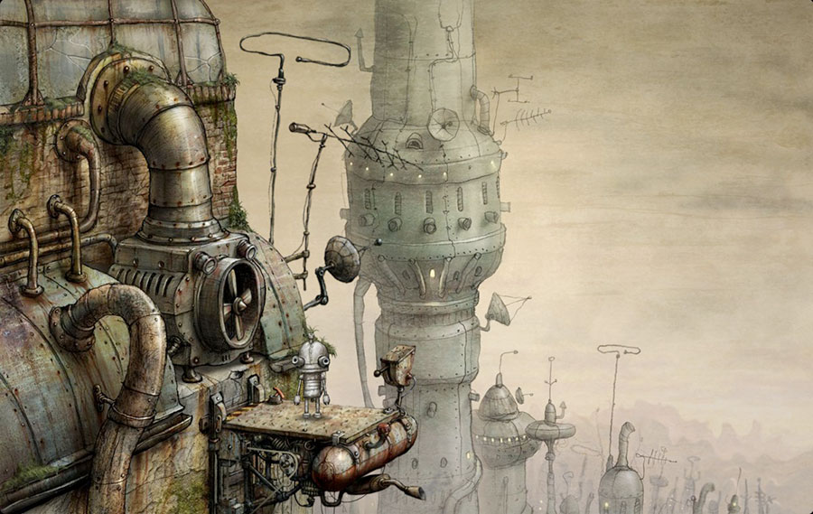 The official cover of Machinarium, one of the best adventure games for ios.