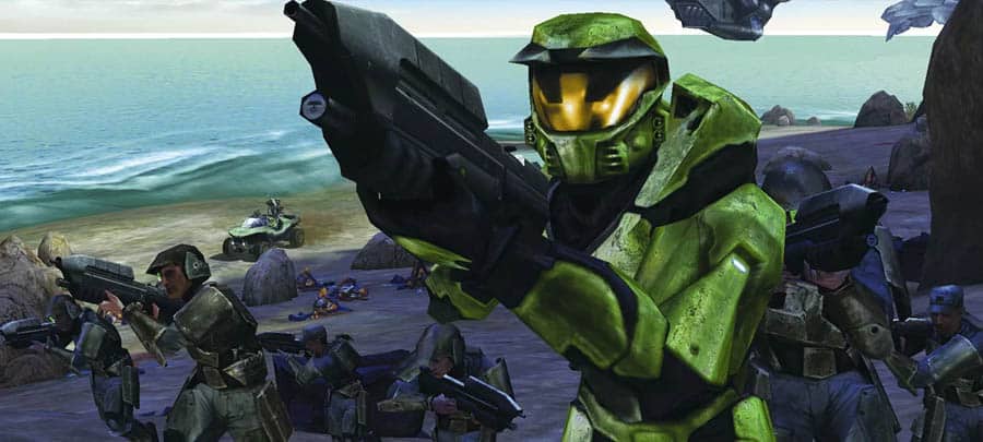 in game Picture of Halo: Combat Evolved with Master Chief, One of best ai games for android.