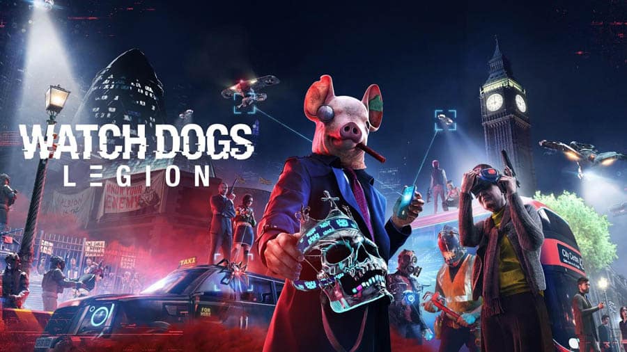 The Official Picture of Watch Dogs: Legion with its characters, One of best ai games for android.