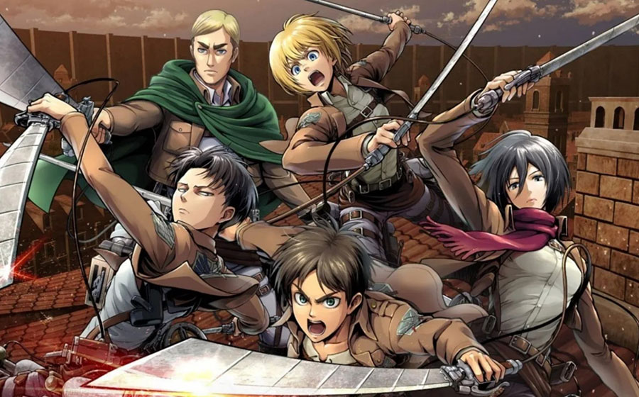 The official picture of the game, featuring Eren and other characters.