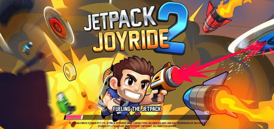 An official photo of Jetpack Joyride, one of the best arcade games for Android.