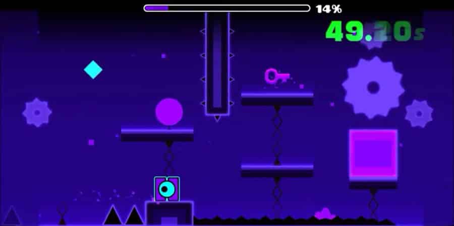 An official photo of Geometry Dash, one of the best arcade games for Android.