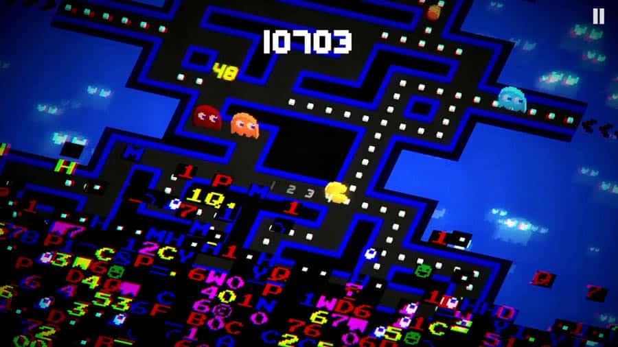 A wallpaper of Pac-Man 256, one of the best arcade games for iOS.