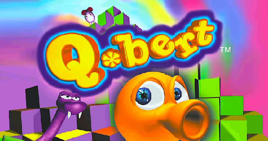 The Official Picture of Q*bert with its characters, One of best arcade games for pc.