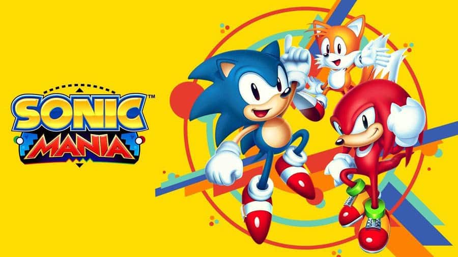 The Official Picture of Sonic Mania with Sonic, Tails and Knuckles, One of best arcade games for ps4.