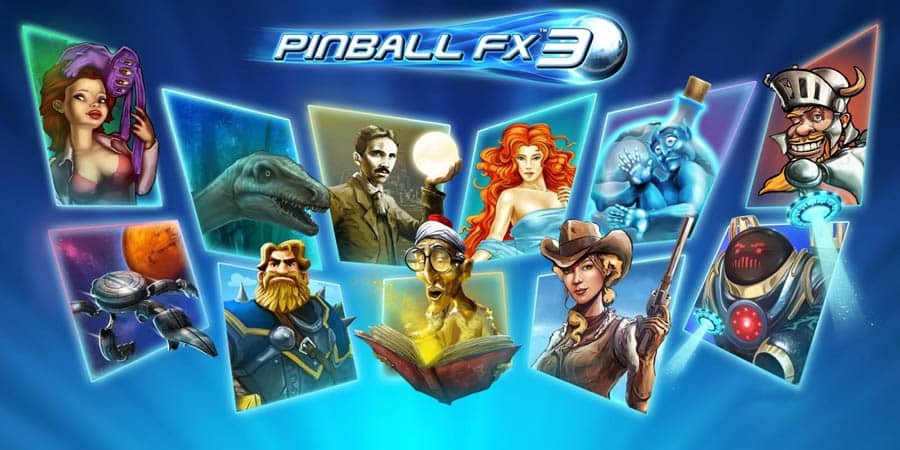 The Official Picture of Pinball FX3 with its characters, One of best arcade games for ps5.