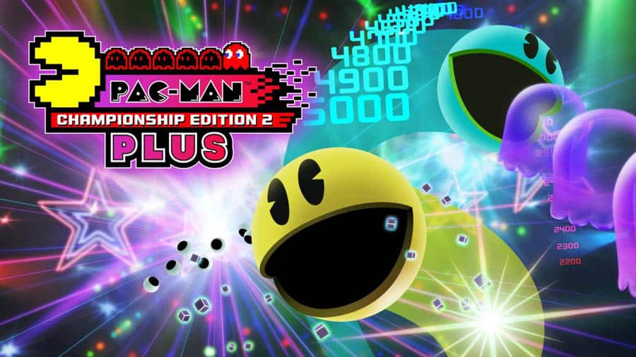 The Official Picture of Pac-Man Championship Edition 2 Plus with its characters, One of best arcade games for switch.