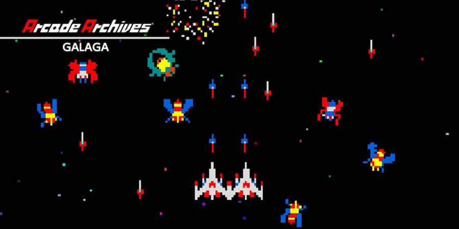 The Official Picture of Galaga, One of best arcade games for switch.