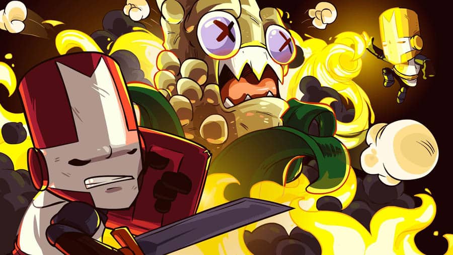 The Official Picture of Castle Crashers with its characters, One of best arcade games on steam.