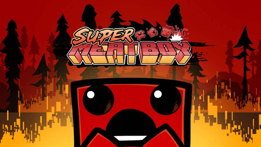 The Official Picture of Super Meat Boy with its character, One of best arcade games on steam.