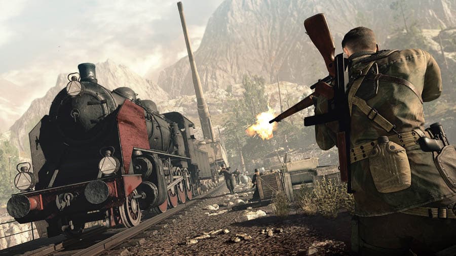 An official wallpaper of Sniper Elite 4, one of the best assassin games on Steam.