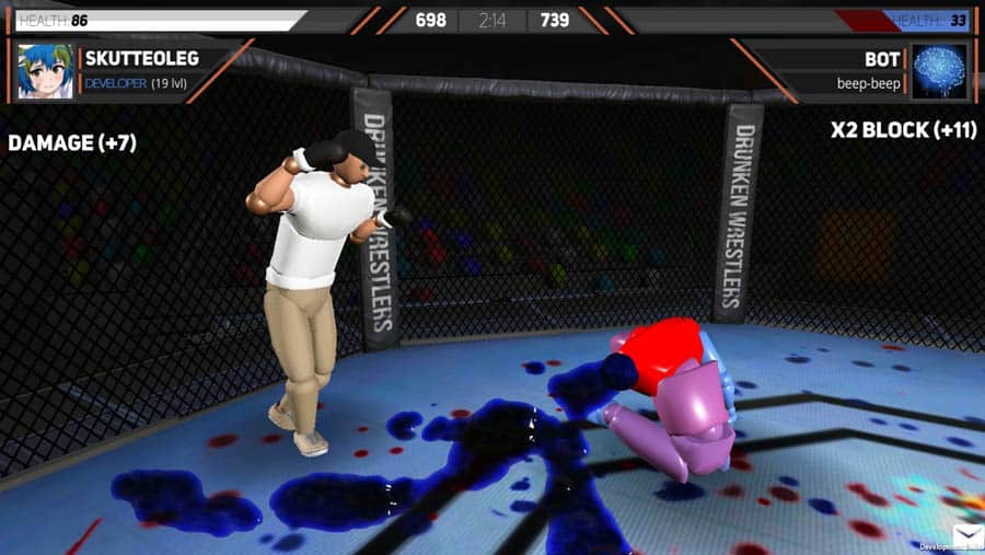 A picture of Drunken Wrestlers 2, one of the best boxing games on mac.